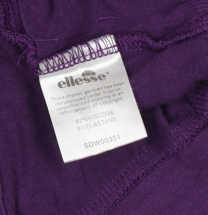 Womens UK Size 12 ellesse Purple Basic T-Shirt