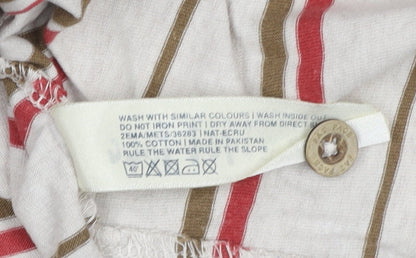 Fat Face Men's Beige Striped Polo Shirt S