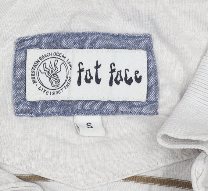 Fat Face Men's Beige Striped Polo Shirt S