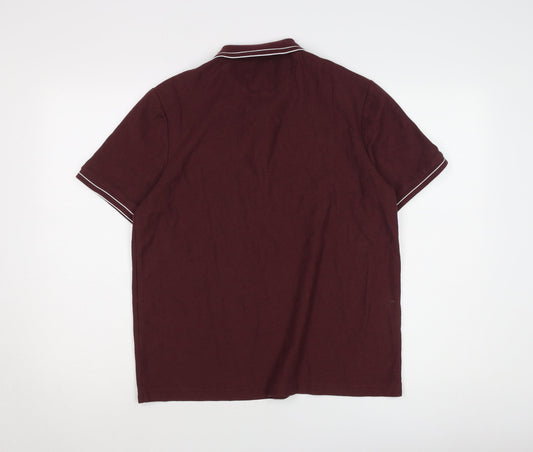 Farah Men's Red Cotton Polo - Size L