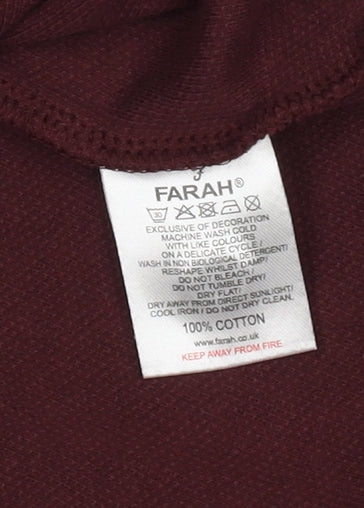 Farah Men's Red Cotton Polo - Size L