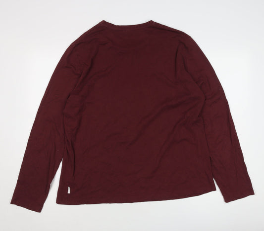 Lee Cooper Men's Red 2XL Long Sleeve T-Shirt