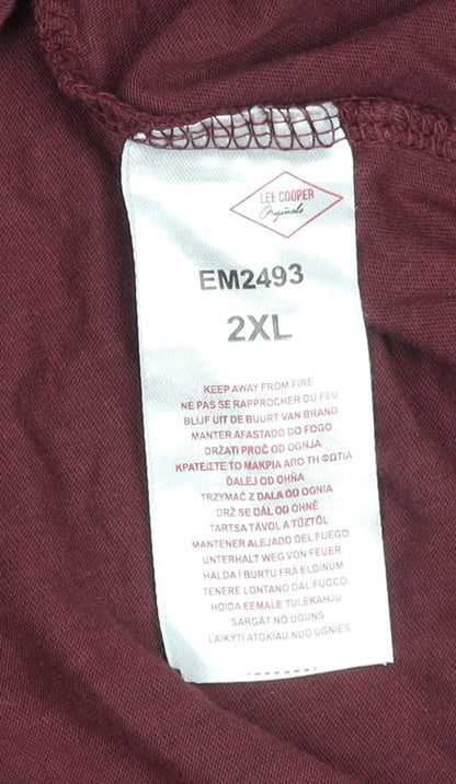 Lee Cooper Men's Red 2XL Long Sleeve T-Shirt