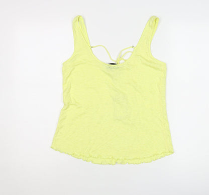 Paige Women's Yellow Tank Top - Size S, Scoop Neck