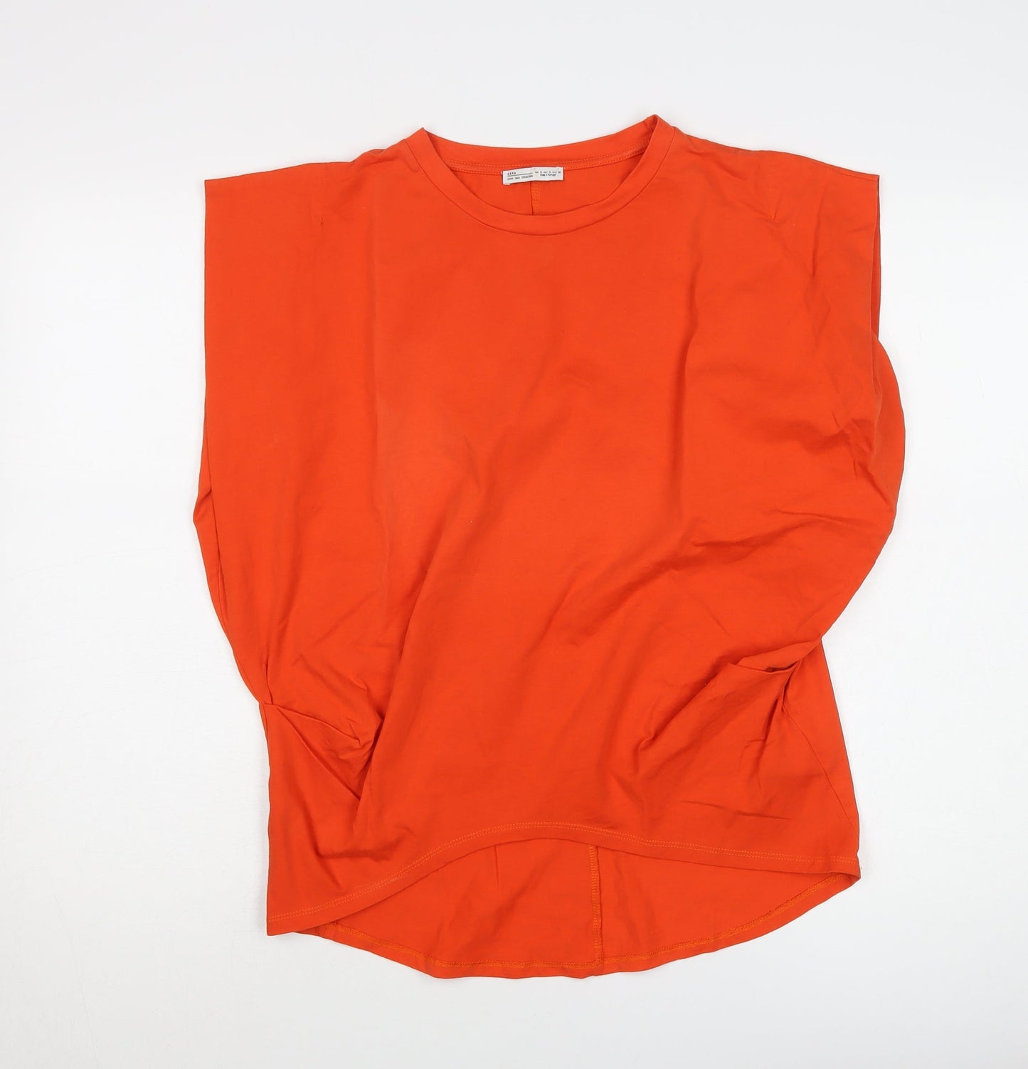 Womens UK Size S Zara Orange Basic T-Shirt