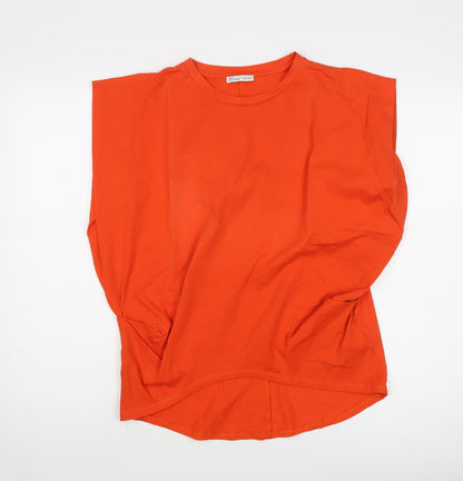 Womens UK Size S Zara Orange Basic T-Shirt