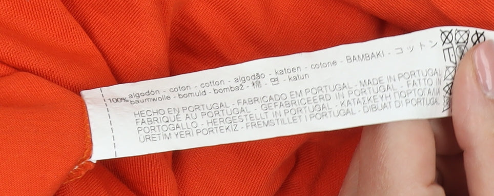 Womens UK Size S Zara Orange Basic T-Shirt