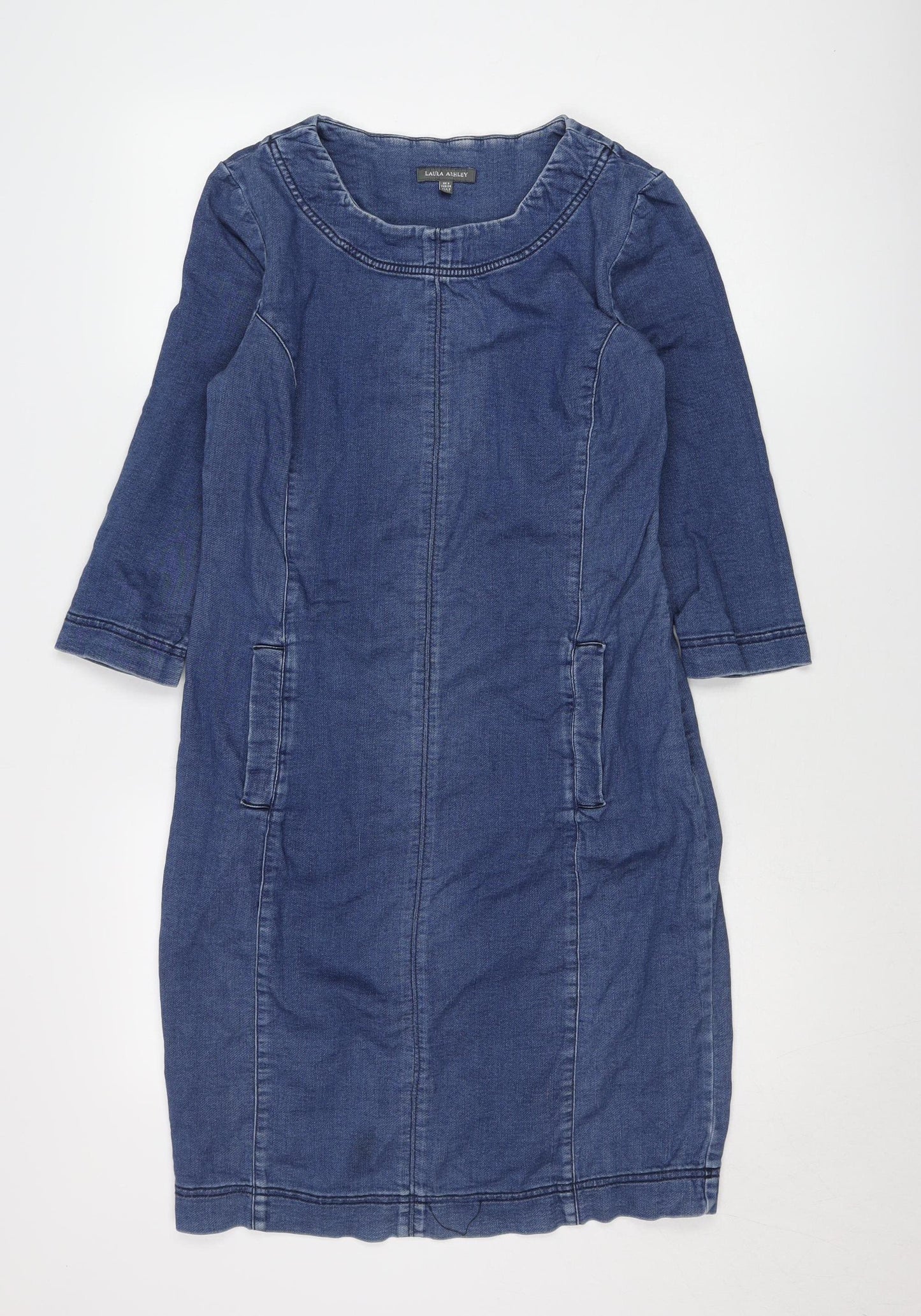 Laura Ashley Women's Blue Sheath Dress Size 8
