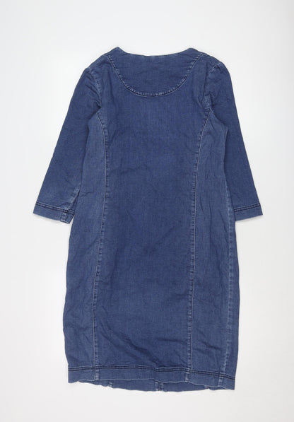 Laura Ashley Women's Blue Sheath Dress Size 8