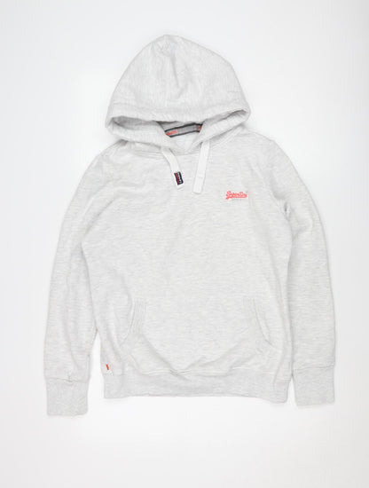 Superdry Women's Grey Hoodie Size L, Cotton Blend