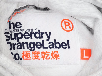 Superdry Women's Grey Hoodie Size L, Cotton Blend