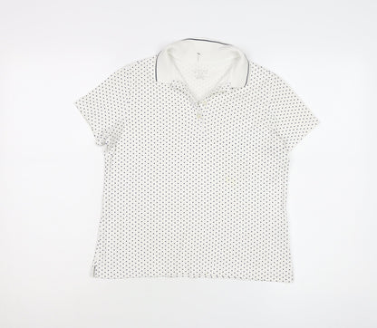 Lands' End Women's Polka Dot White Polo XS Petites