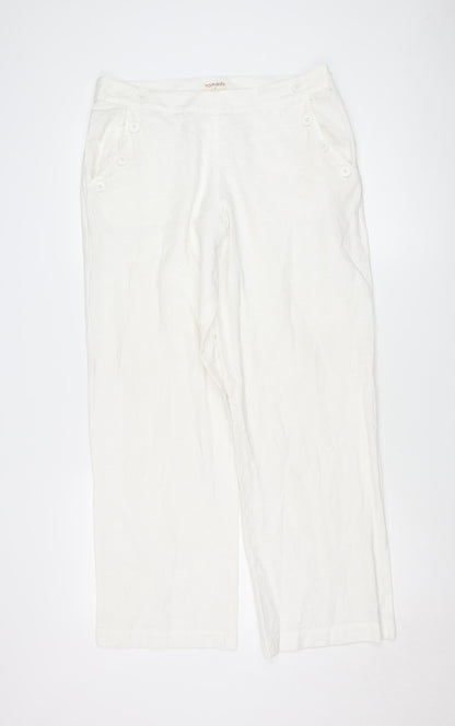 Nomads Women's White Cotton Trousers Size 12