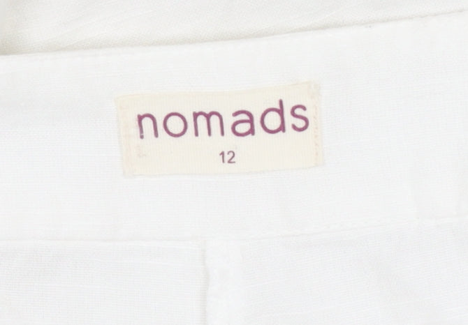 Nomads Women's White Cotton Trousers Size 12