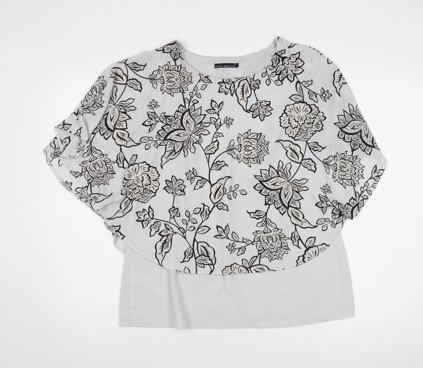 Womens UK Size 14 David Emanuel Multicoloured Basic Blouse