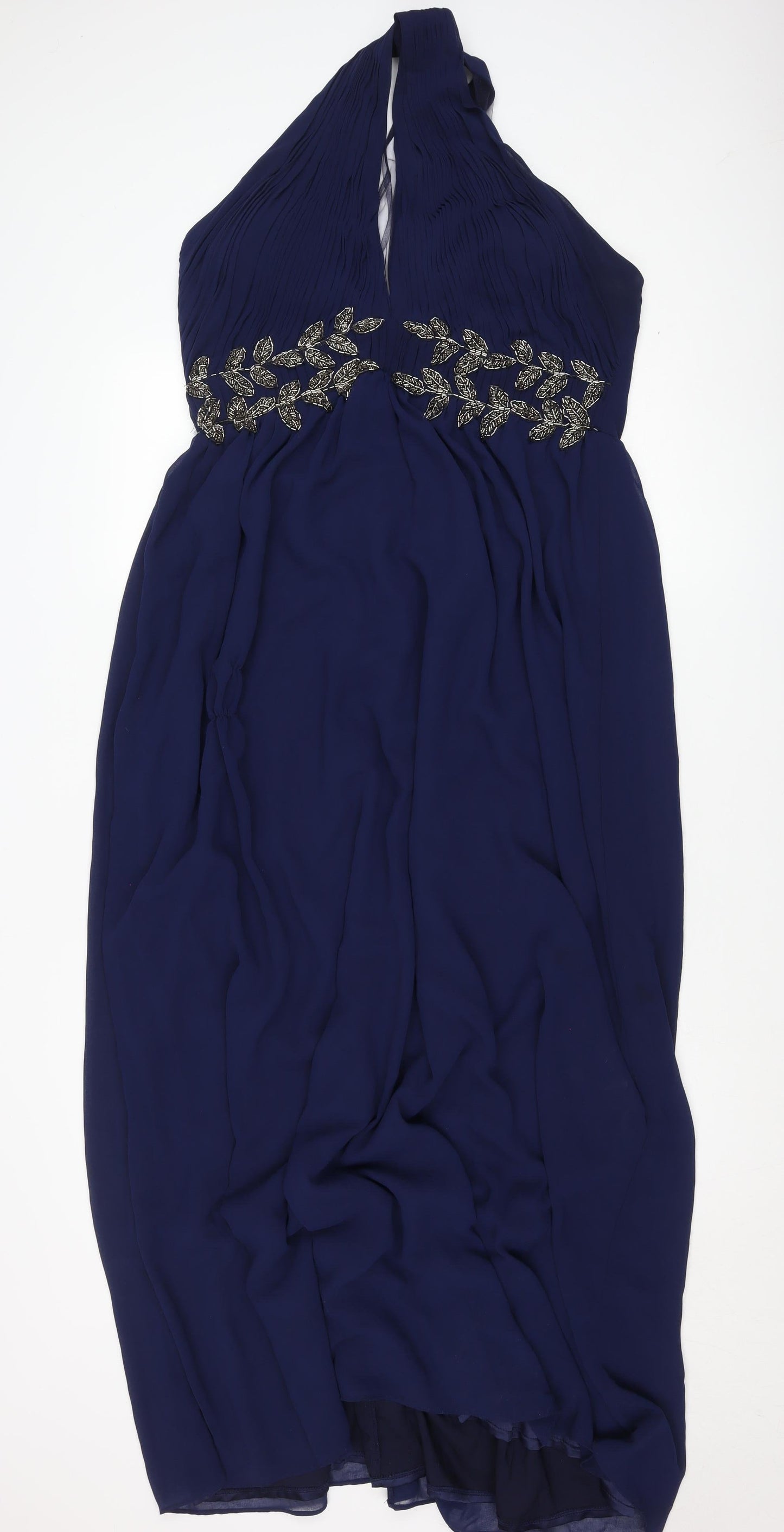 Little Mistress Women's Blue Halter Dress Size 18