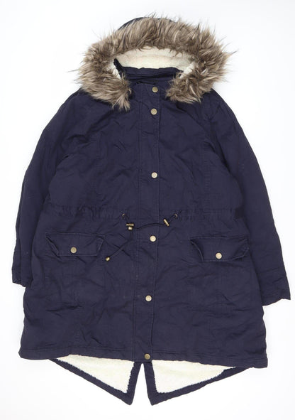 Womens UK Size 2224 Yours Blue Parka Coat