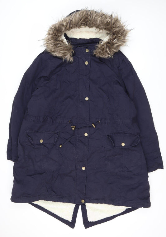 Womens UK Size 2224 Yours Blue Parka Coat