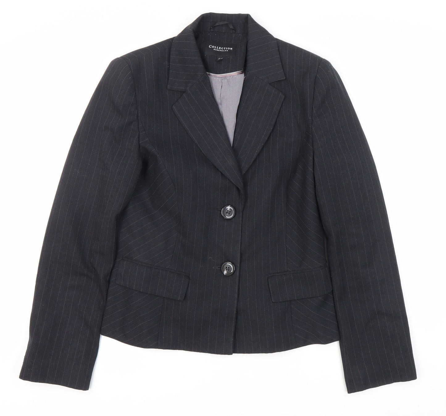 Debenhams Women's Black Pinstripe Suit Jacket Size 12
