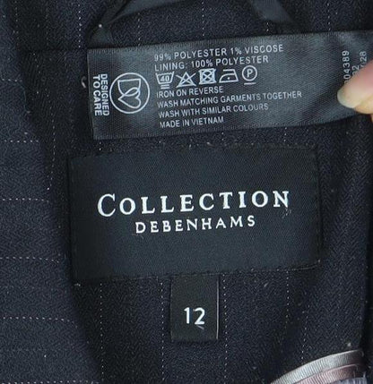Debenhams Women's Black Pinstripe Suit Jacket Size 12