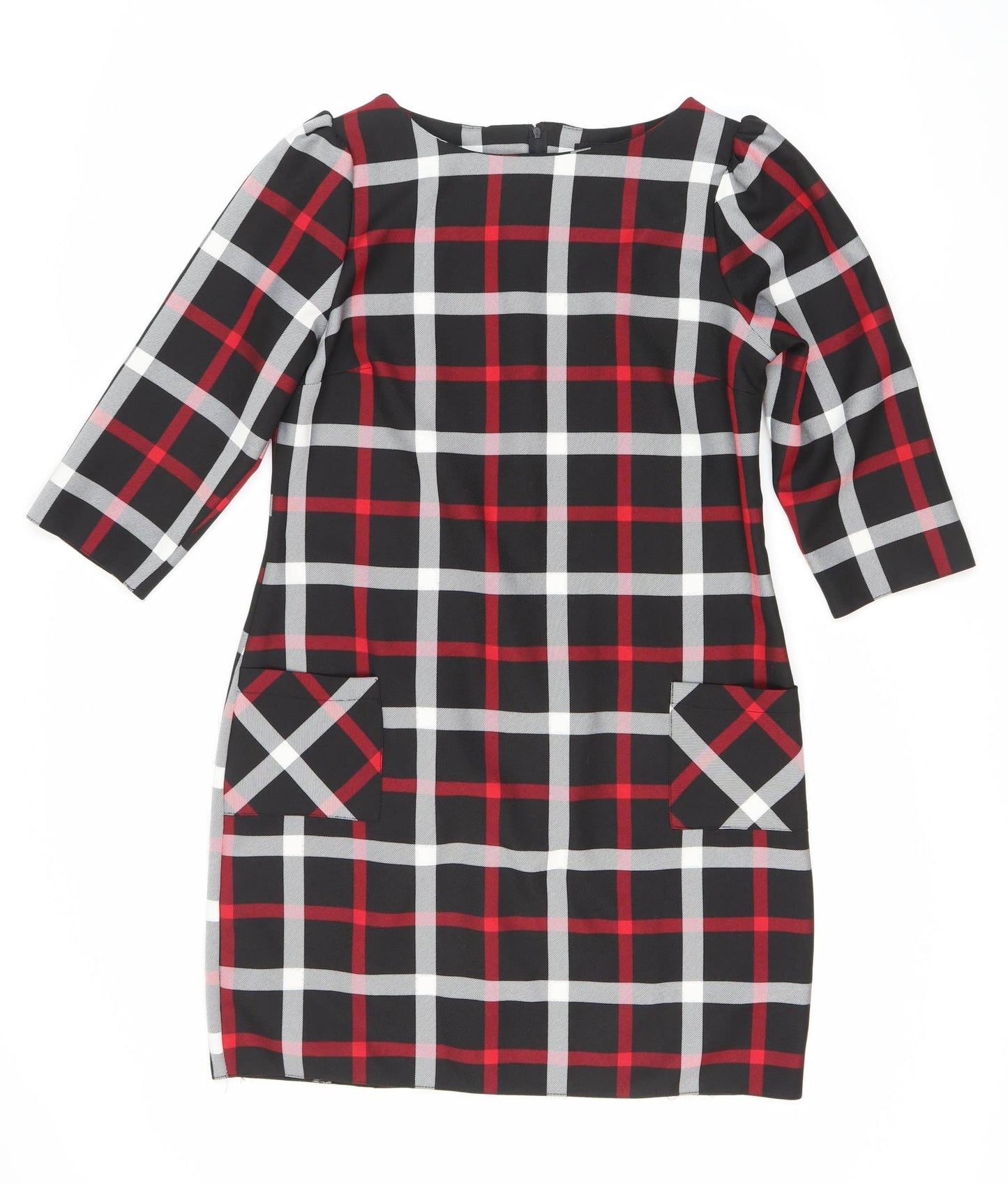 Dorothy Perkins Women's Black Plaid Shift Dress Size 12