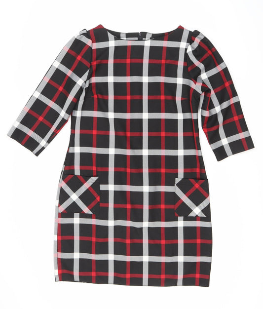 Dorothy Perkins Women's Black Plaid Shift Dress Size 12