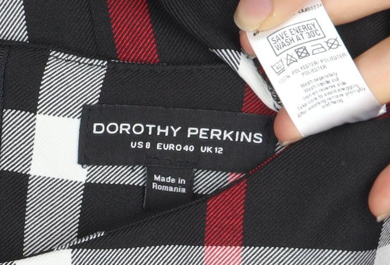 Dorothy Perkins Women's Black Plaid Shift Dress Size 12