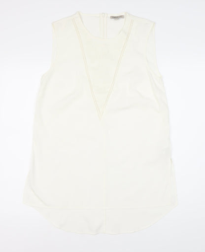 Womens UK Size 10 Marks and Spencer White Basic Tank