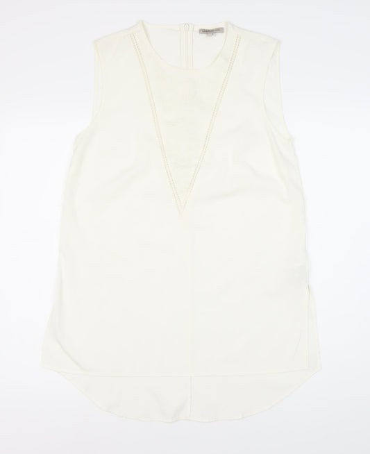 Womens UK Size 10 Marks and Spencer White Basic Tank