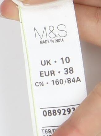 Womens UK Size 10 Marks and Spencer White Basic Tank