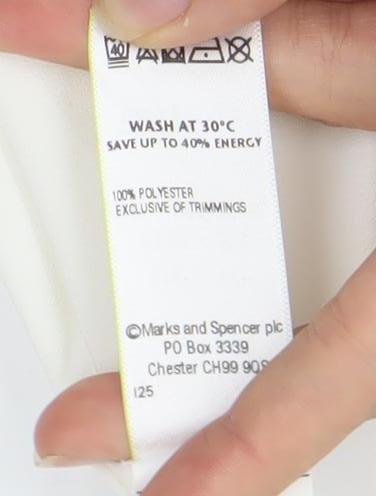 Womens UK Size 10 Marks and Spencer White Basic Tank