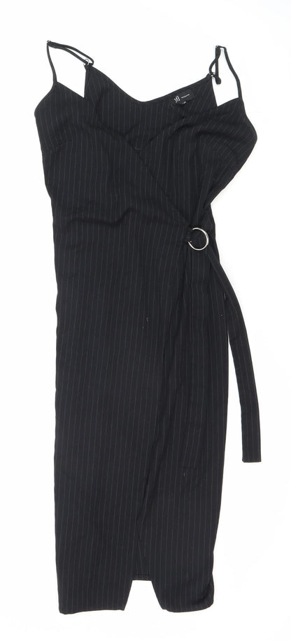 Reserved Women's Black Striped Sleeveless Dress Size 6