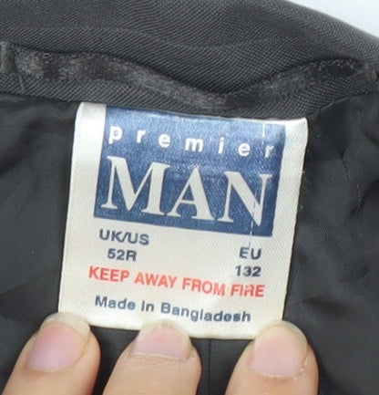 Premier Man Grey Single-Breasted Blazer, 52R