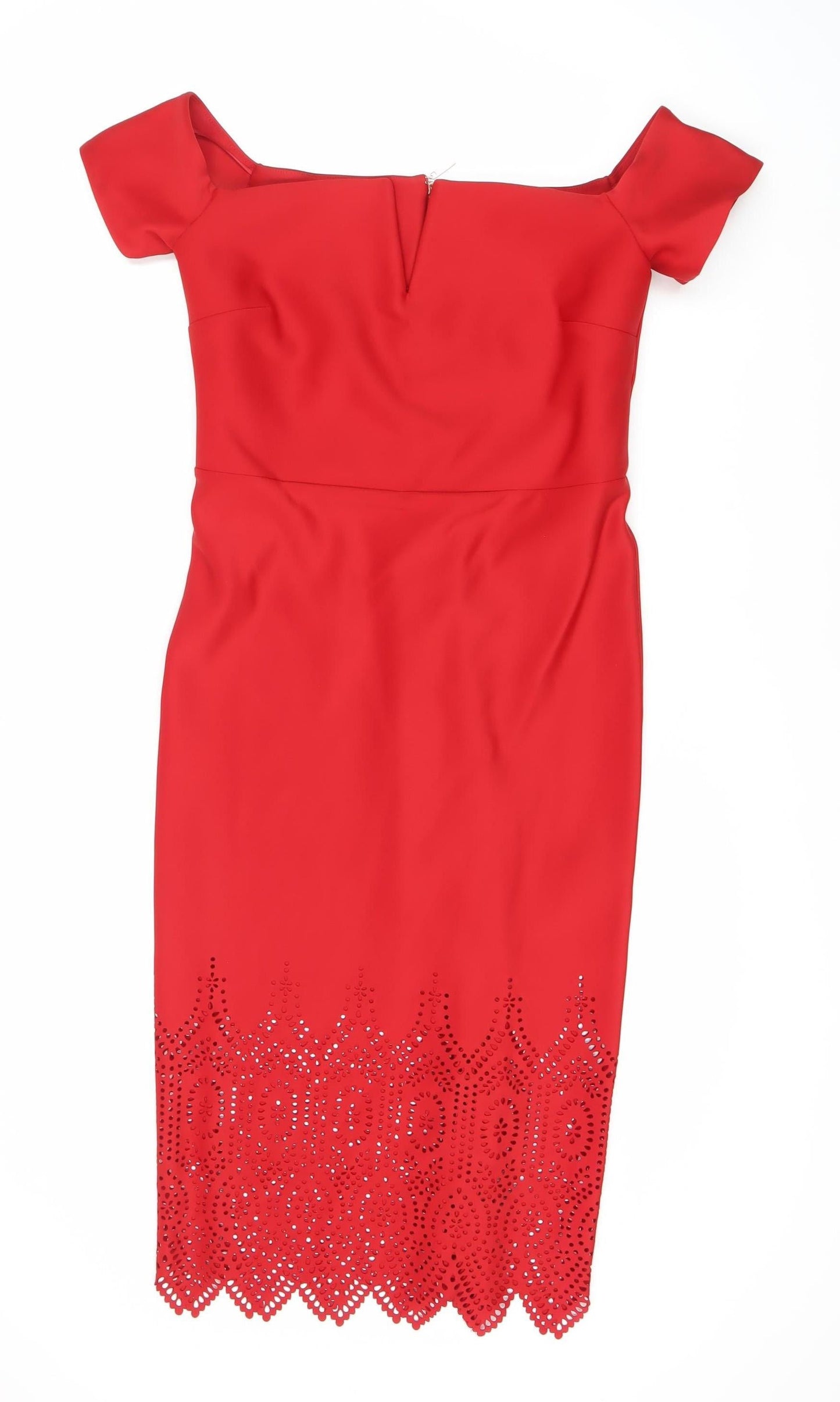 Next Women's Red Off-the-Shoulder Sheath Dress