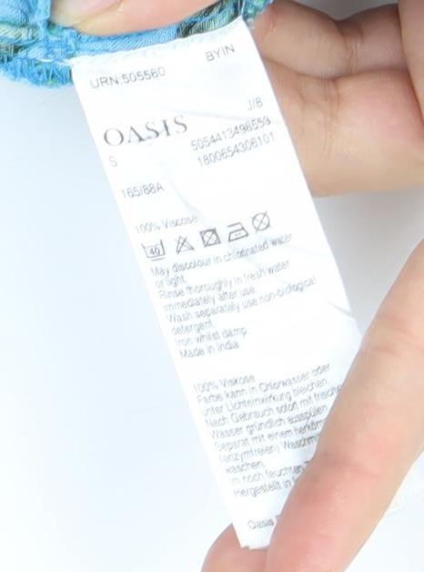 Oasis Women's Blue Floral Jumpsuit S - Summer Viscose Style