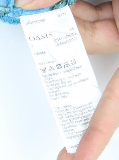 Oasis Women's Blue Floral Jumpsuit S - Summer Viscose Style