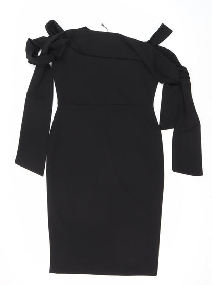 Boohoo Women's Black Bodycon Midi Dress UK 12