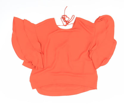 Womens UK Size 12 Marks and Spencer Orange Basic Blouse
