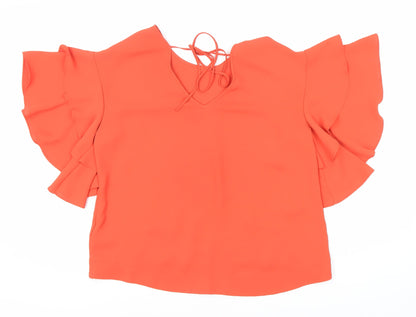 Womens UK Size 12 Marks and Spencer Orange Basic Blouse