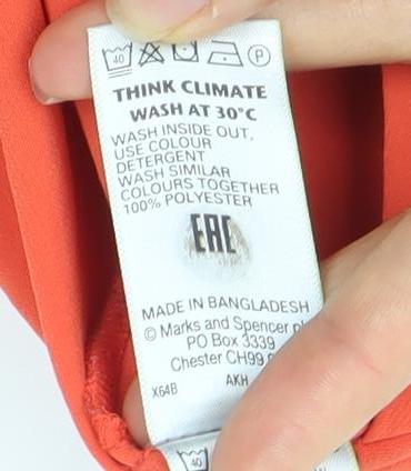 Womens UK Size 12 Marks and Spencer Orange Basic Blouse