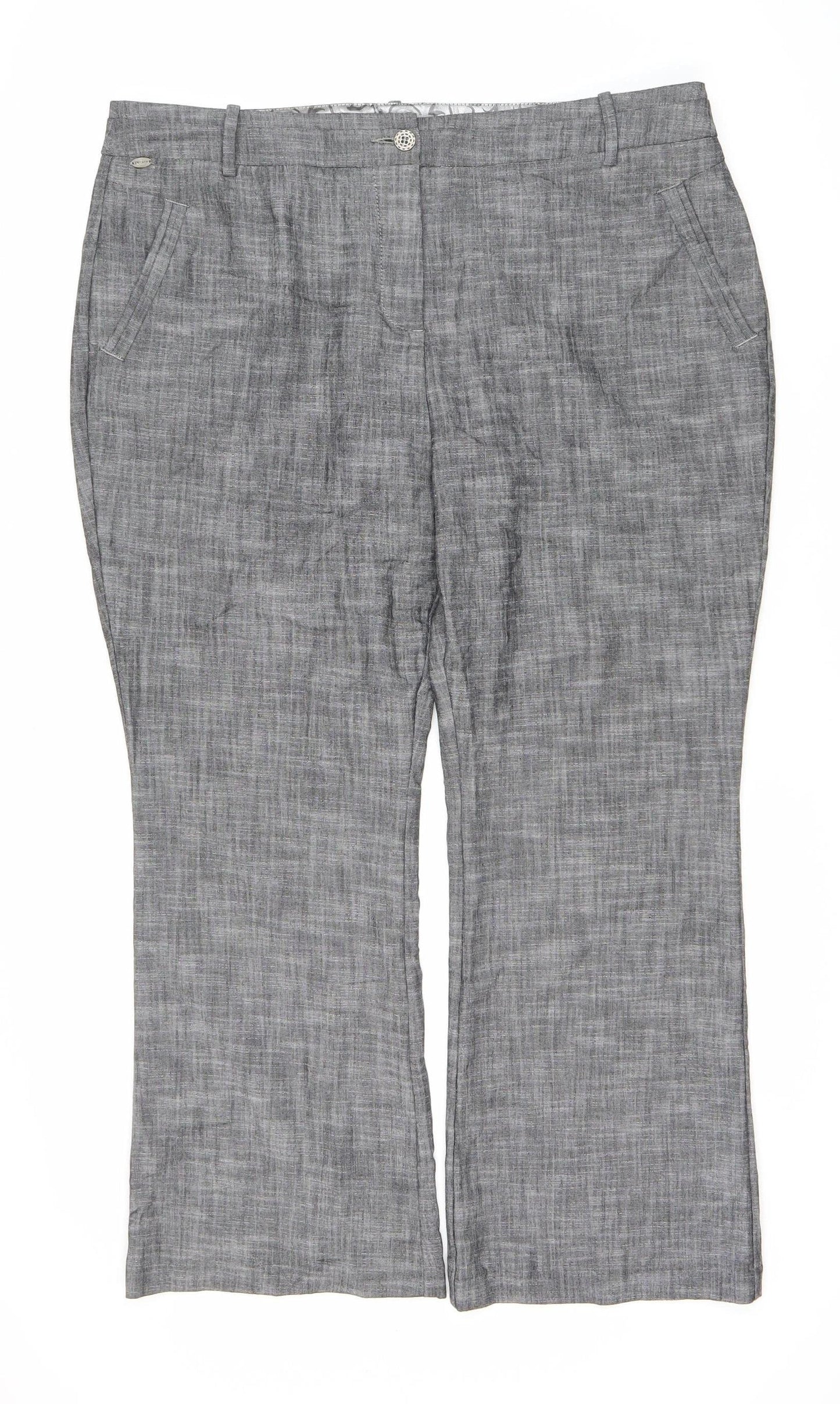 Womens UK Size 18 Per Una Regular Fit Casual Grey Trousers