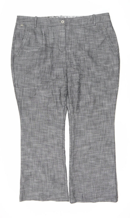 Womens UK Size 18 Per Una Regular Fit Casual Grey Trousers