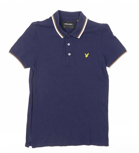 Lyle & Scott Men's Blue Polo Shirt Size S, Logo, Casual