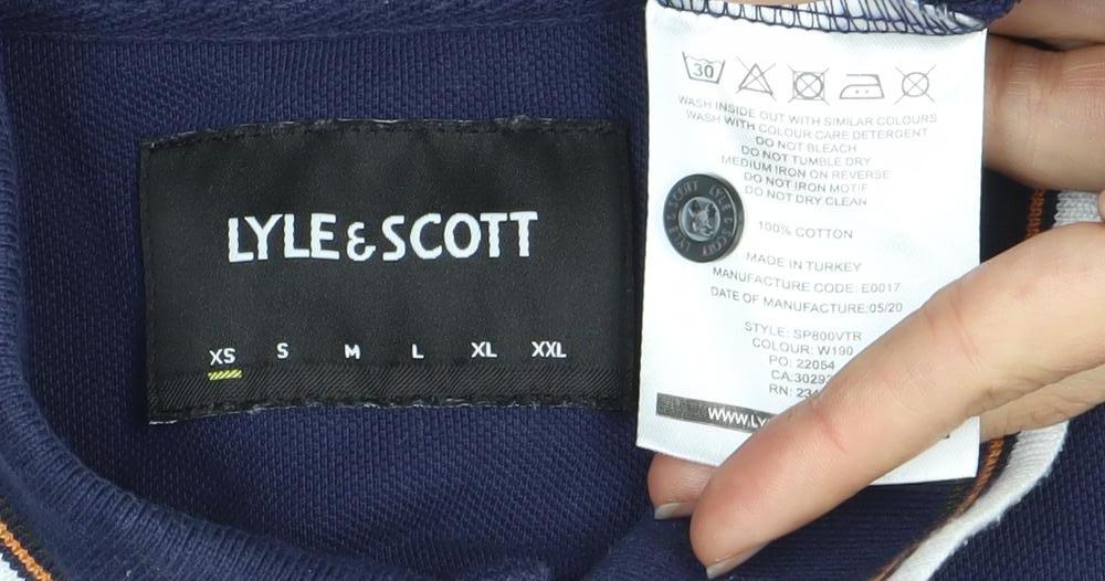 Lyle & Scott Men's Blue Polo Shirt Size S, Logo, Casual