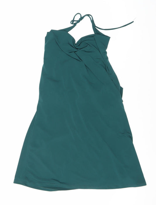 Pull & Bear Women's Green A-Line Halter Dress XL
