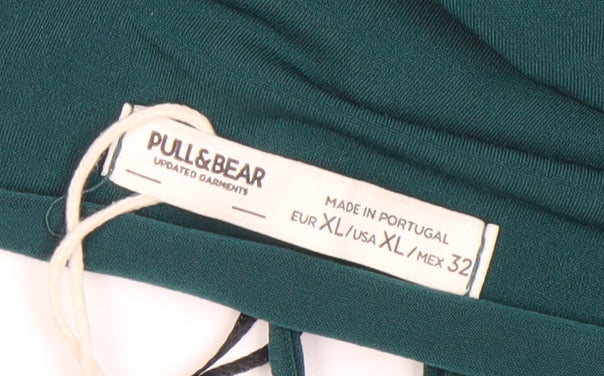 Pull & Bear Women's Green A-Line Halter Dress XL