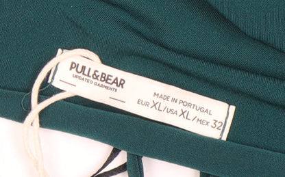 Pull & Bear Women's Green A-Line Halter Dress XL