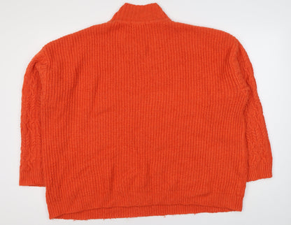 Womens UK Size XL Marks and Spencer Orange Pullover Jumper
