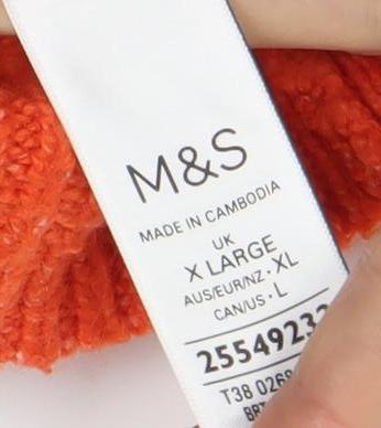 Womens UK Size XL Marks and Spencer Orange Pullover Jumper