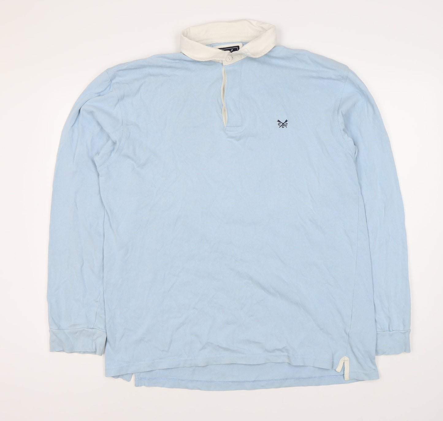 Crew Clothing Co. Men's Blue Long Sleeve Polo